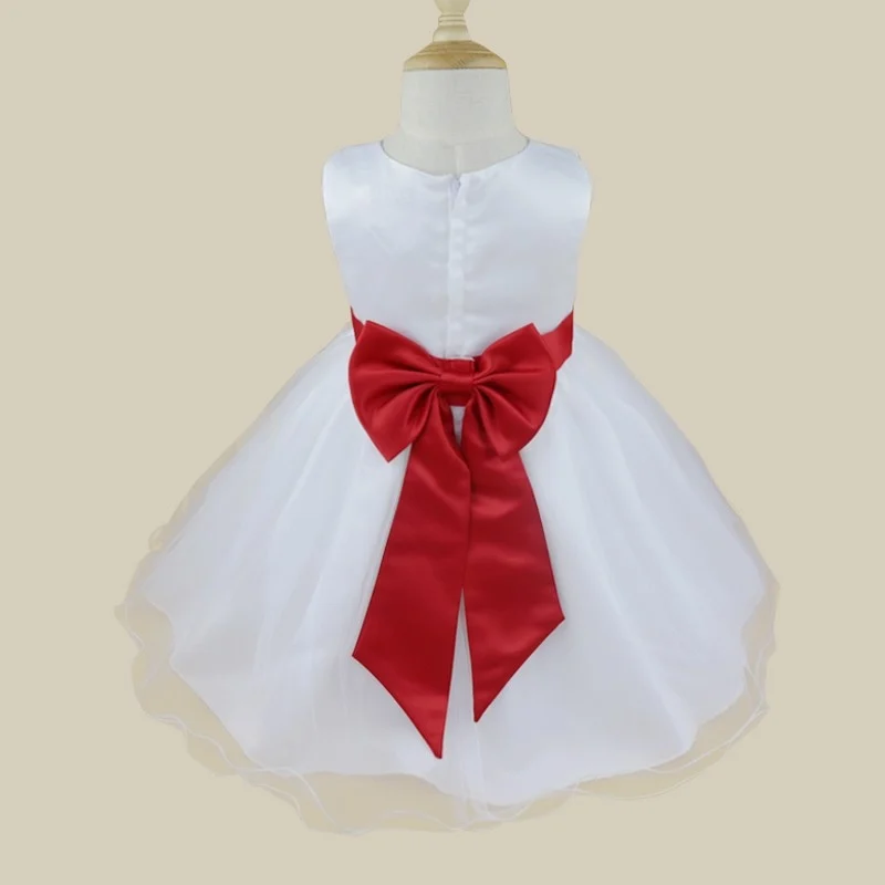 Kids Infant Girls Little Kids Flower Petals Dress Children Bridesmaid Elegant Dress Formal Party Princess Summer Gowns