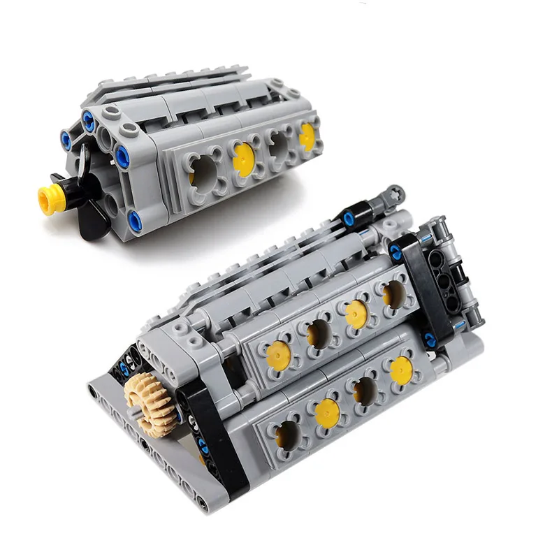 

W12 Engine Technology mechanical group engine V16 cylinder MOC Brick assembly model building blocks compatible with MOC