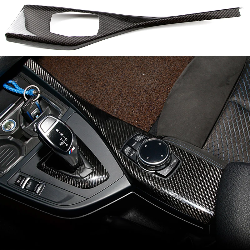 

For BMW 1 2 Series F22 F20 120i 2012-2017 100% Real Carbon Fiber Multimedia Control Cover Trim