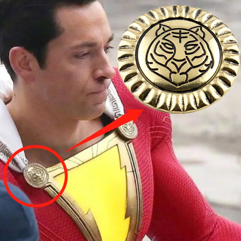 

Shazam Billy Batson Cloak Badge Costume Cosplay Men Superhero Party Brooches Pins Hallows Christmas Gift For Kids Women