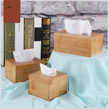 

Bamboo Wood Tissue Boxes Creative Home Storage Box Living Room Coffee Table Removable Tissue Boxes Hotel Organizer Wooden Box