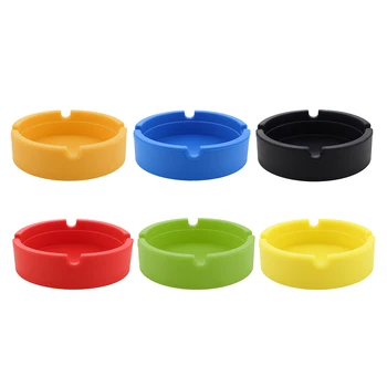 

Environmentally Friendly Round Silicone Ashtray Multicolor Soft Light Ashtray Portable Tasteless Anti-scalding Smoking