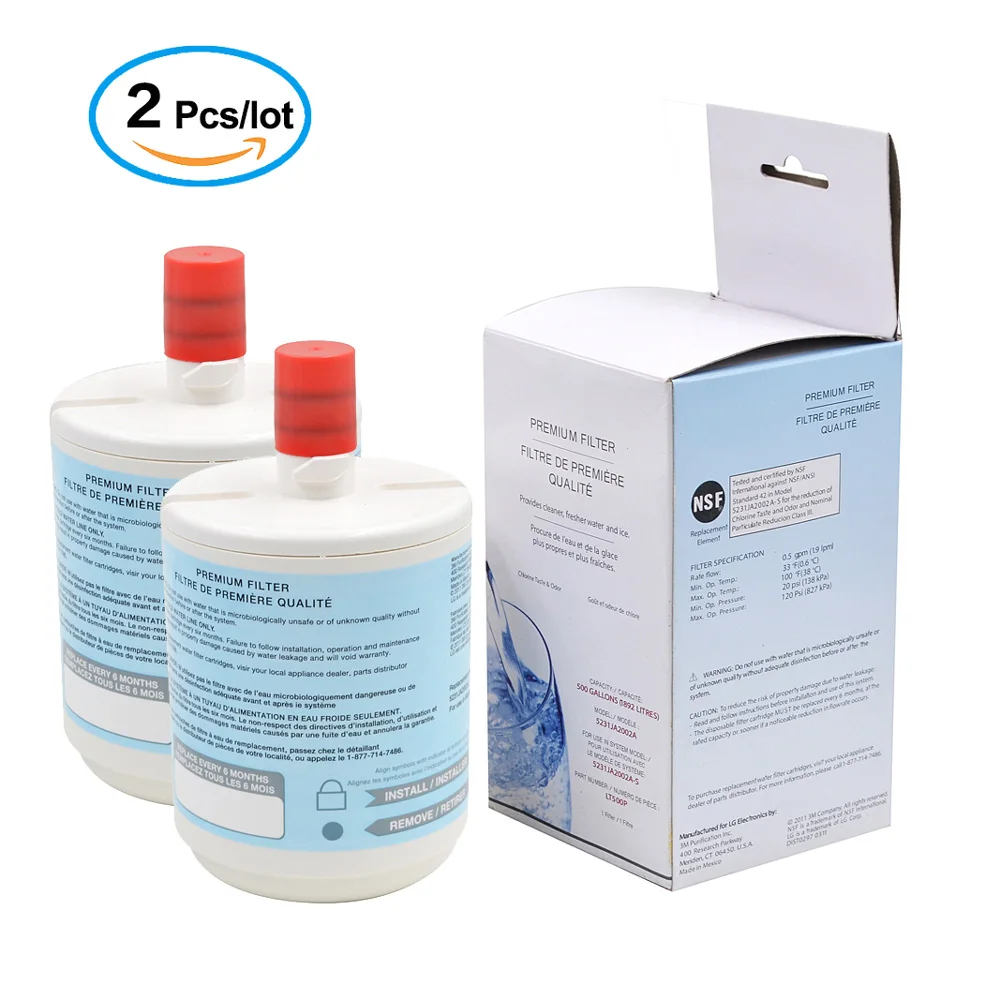 

Household Kitchen Water Purifier Filter Direct Drinking Refrigerator Carbon Water Filter Replacement for LG Lt-500p 2 Pcs/lot