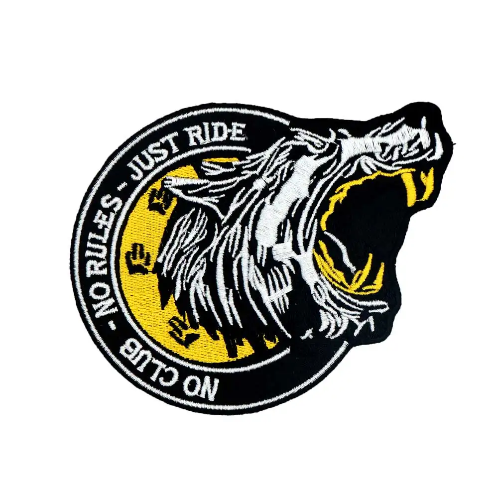 Вышитые панковские байкерские нашивки no club wolf наклейки для одежды аксессуары