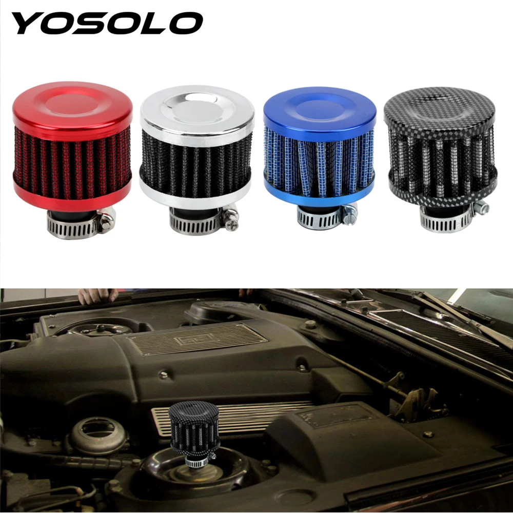 YOSOLO 12mm filtros de aire de la motocicleta piezas de repuesto de automóvil Universal Turbo ventilación Crankcase Breather automóviles filtros