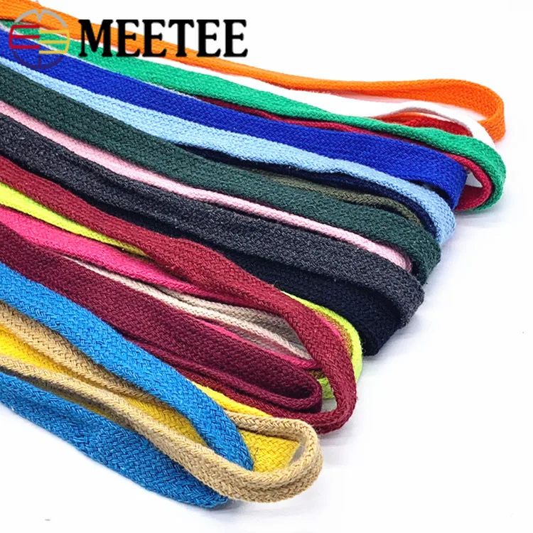 80m 12mm Eco-Friendly Cotton Cord High Tenacity Braided Pants Waist Flat Rope Thread DIY Craft Home Textile Decor KY799 | Дом и сад