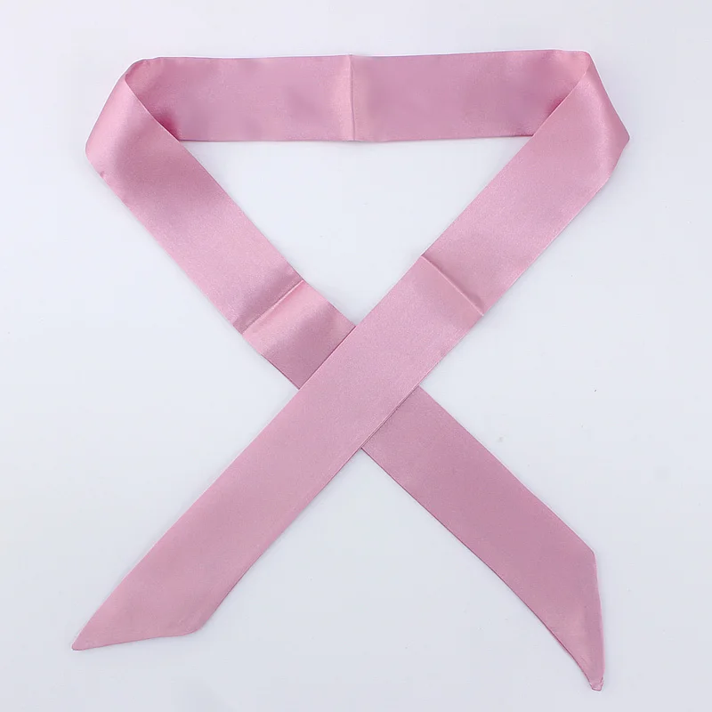 D90 P pink 30 цветов, женский шарф, модный однотонный шарф, узкая маленькая лента на голову, шарф с ручкой для волос, роскошный брендовый декоративный галстук - Цвет: D90 P pink