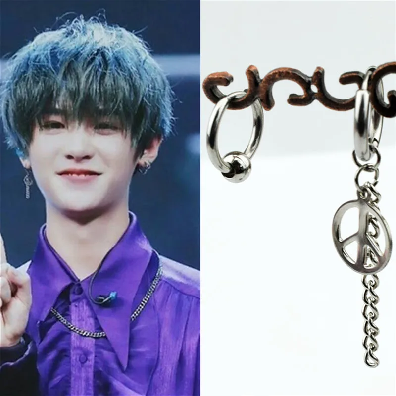 Популярные корейские серьги гвоздики KPOP DNA из нержавеющей стали 1 шт. альбомы Bangtan