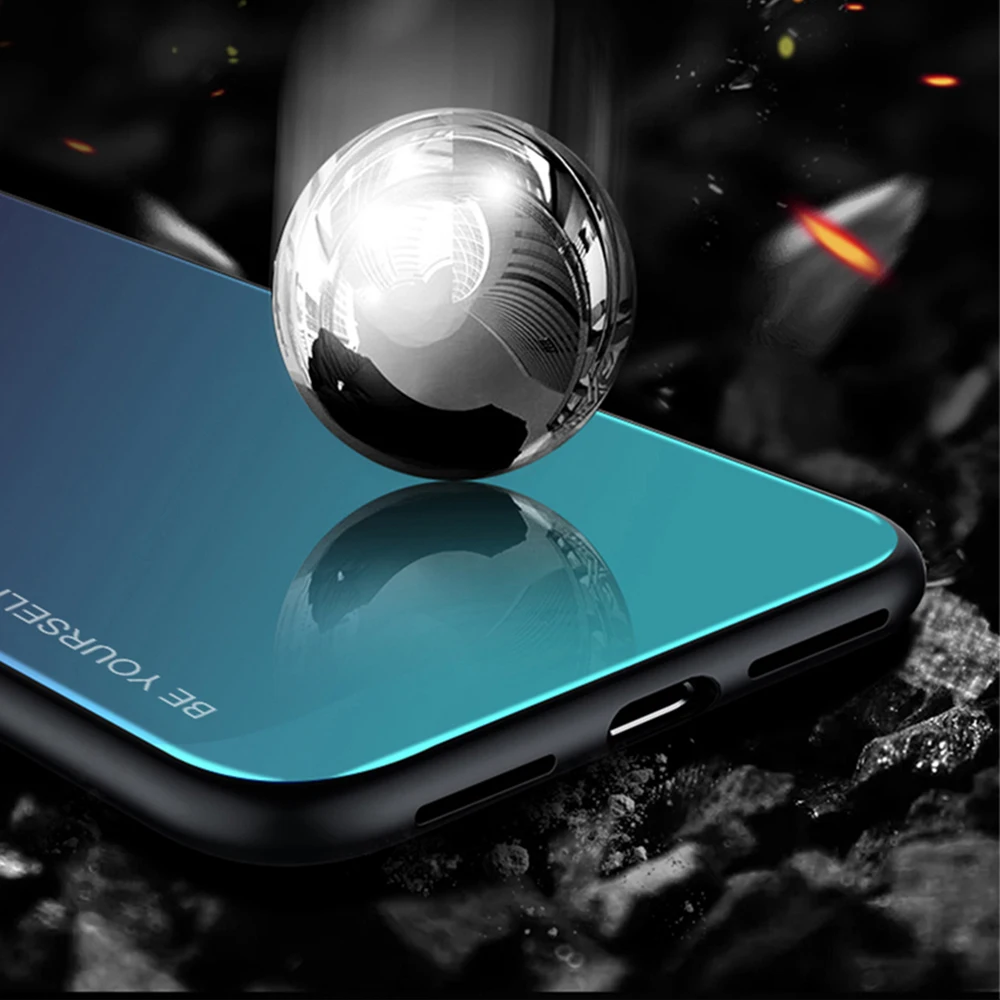 Градиентный чехол из закаленного стекла для Huawei Mate 20 10 Lite P20 P30 Pro Nova 3 3i 4 P Smart 2019 Honor