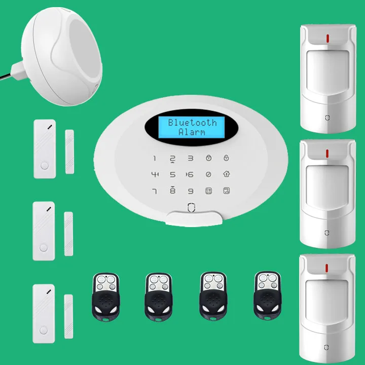 

LCD Touch Screen GSM SMS Wireless Alarm Security Home System Support Android and Bluetooth APP Control