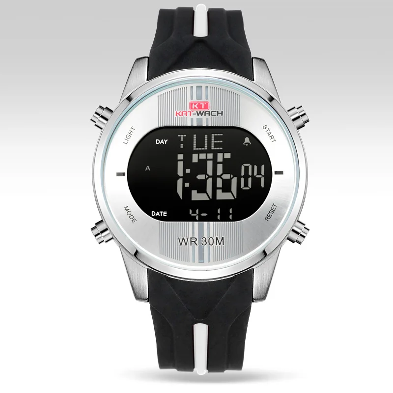 KAT-WACH, модные часы, мужские спортивные цифровые часы, водонепроницаемый светодиодный, военные наручные часы, мужские часы, Erkek Kol Saati - Цвет: SYNOKE white