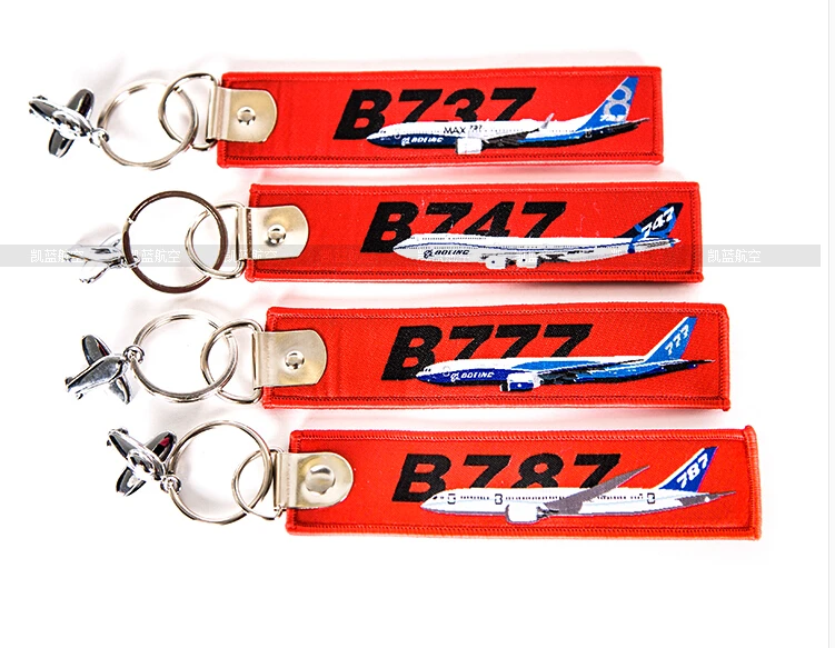 Boeing B737 B747 B777 B787 Travel Accessories Luggage Tag Red Embroider Metal Plane Gift Bag Tag