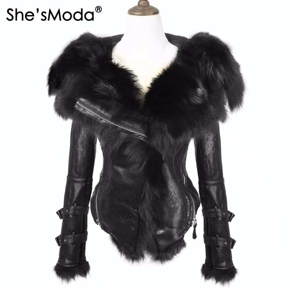 Куртка She'sModa женская зимняя из натурального Лисьего меха с капюшоном на молнии