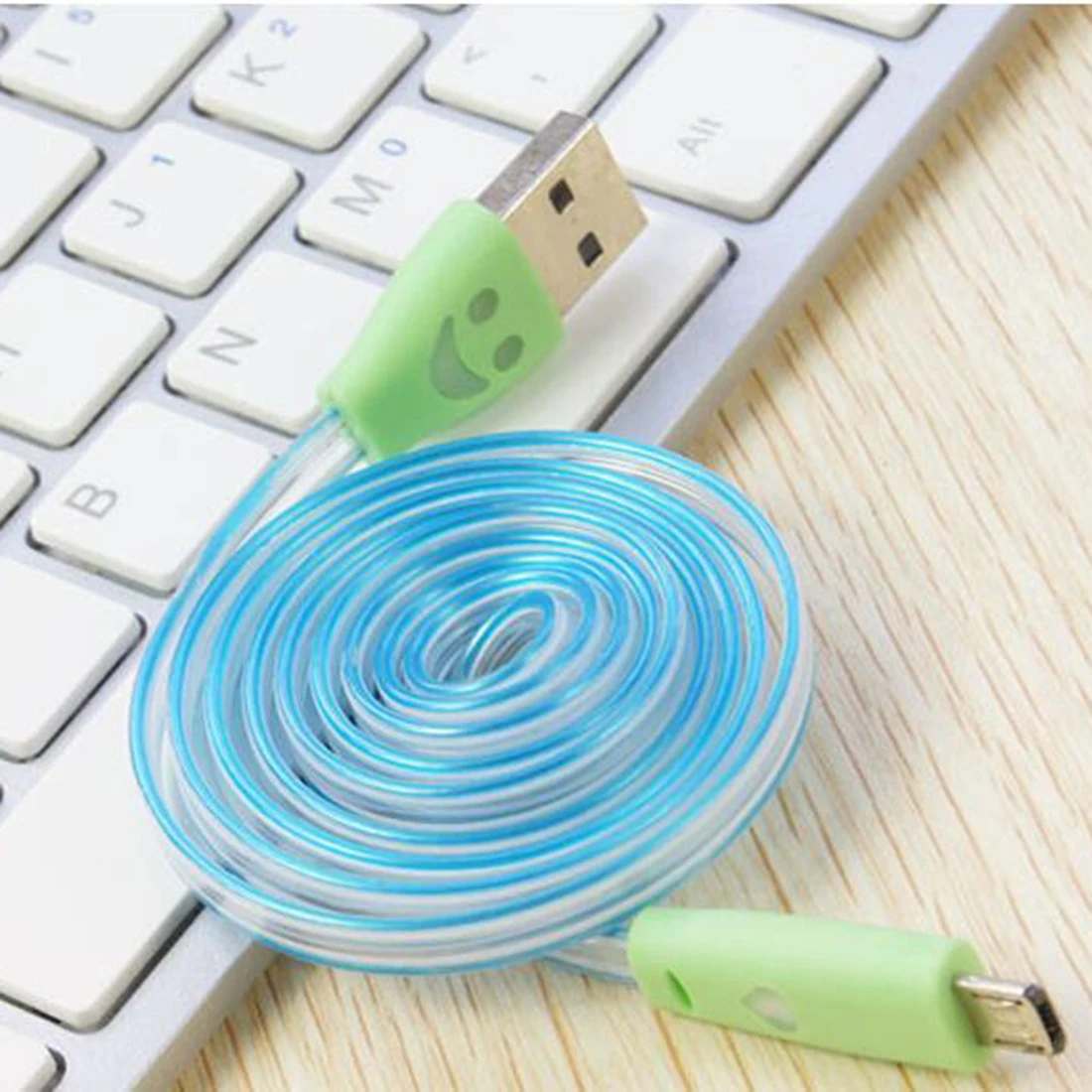 Модный Цветной градиентный светодиодный Micro USB 2 0 кабель для телефона зарядки