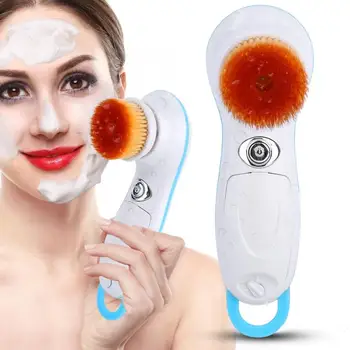 

2 in 1 Electric Face Cleansing Brush Instrument Pore Cleaner Spin Brush Mini Beauty Massager Brush Skin Care Tool