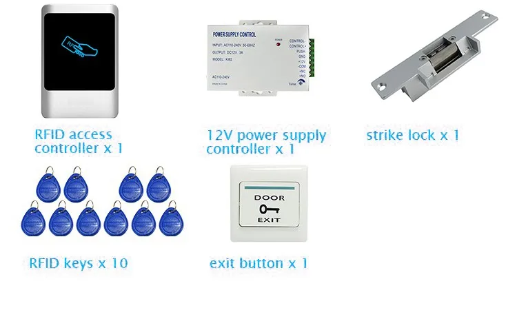 JERUAN Новый DIY Водонепроницаемый Rfid дверца Управление комплект с электрическим замок Удар + 10 keyfob карты в наличии бесплатная доставка