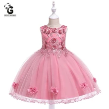 Girls Party Dress Flower Lace Kids Dresses for Girls Princess Birthday Dresses Formal Floral Wedding Girl Prom Dress for 3 12Y ircomll flower girl dresses 2018 christmas princess half sleeves a line formal wedding birthday party dress for kids clothing