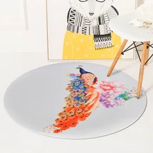 Благоприятный Павлин круглые ковры для гостиной компьютерный стул круглый коврик ковер для спальни домашний Коврик для пола украшение Tapetes