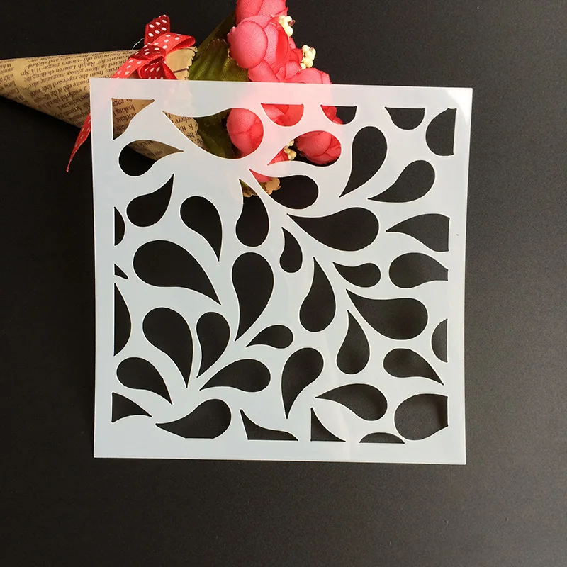 

1Pcs 13*13cm Scapbook Stencil Cake Decorating Tool scrapbooking DIY Decorating Stencil Fondant Pattern Printing Spray Template