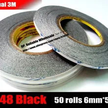 50x(6 мм* 50 м) 3 м 9448 черной липкой ленты липкие для мобильного телефона из закаленного стекла, планшеты, мини-накладка Экран Дисплей дигитайзера для ремонта