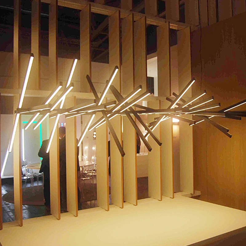 

NEW Modern fashion long office studio works Home improvement Transformable modeling chandelier lighting fixture led