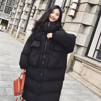 

2020 New Oversized Coat Thick Warm Winter Jacket Women Hooded Down Cotton Long Outwear Plus Size Female Loose Wadded Parkas O733