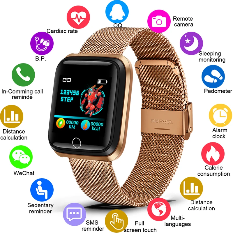 

2019 New Smart Bracelet Blood Pressure Monitor Heart Rate Fitness Tracker Waterproof Sport Smart Band Pedometer For Android IOS