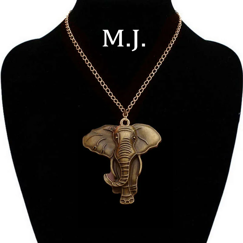 Оригинальное новое милое винтажное ожерелье с подвеской в виде слона для мужчин ретро золотая Длинная цепочка ожерелья Русалка женские ювелирные изделия подарок ожерелье
