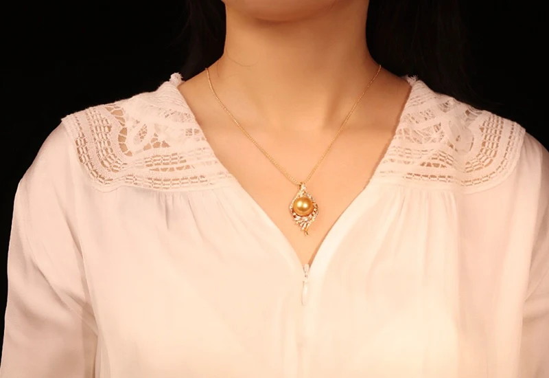 18k gold diamond southsea golden pearl necklace (7)