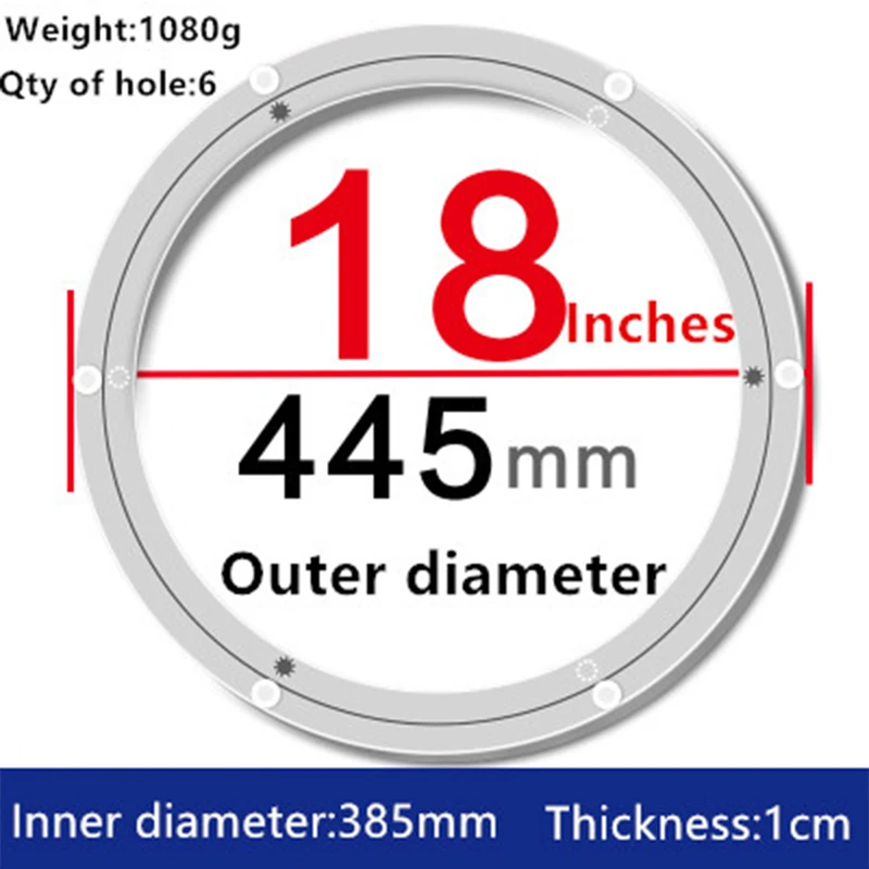 1 шт. 18 дюймов 44,5 см большие алюминиевые сплав поворотная пластина вращающийся поднос для приправ обеденный стол для кухонной мебели