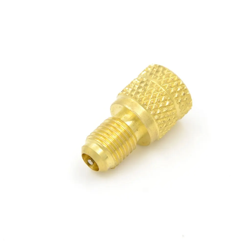 1/4" Male To 1/2" Female Valve Core Tool ACME A/C R134a Brass Fitting Adapter