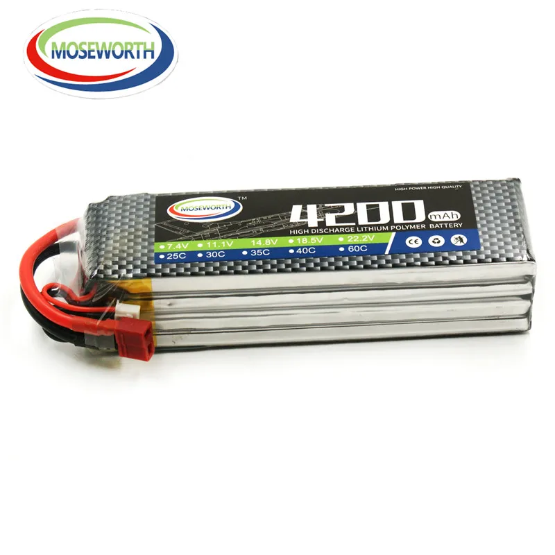 

MOSEWORTH 4S 14.8v 4200 30c RC Drone lipo battery for rc airplane helicopter car batteria free shipping