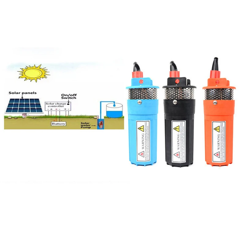 12V DC Deep Well Submersible Solar Water Pump for Pond Garden Watering 6.5L/min 