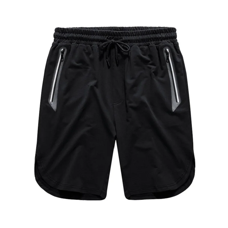 Летние мужские блестящие шорты, шорты для тренажерного зала, фитнеса, одноцветные мужские пляжные шорты, повседневные шорты для мальчиков с карманами на молнии - Цвет: dk18 black