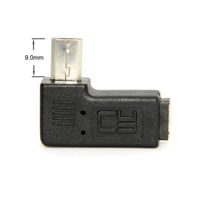 Удлинитель Micro USB 9 мм 90 градусов левый и правый угловой 3. 0 5 контактный переходник