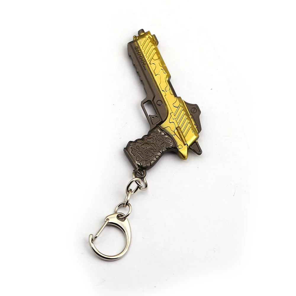 HSIC Game PUBG Battle Royale Keychain Revolver Weapon Gun Model Key Holder Men Car Bag Men Chaveiro Halloween llaveros hc1305