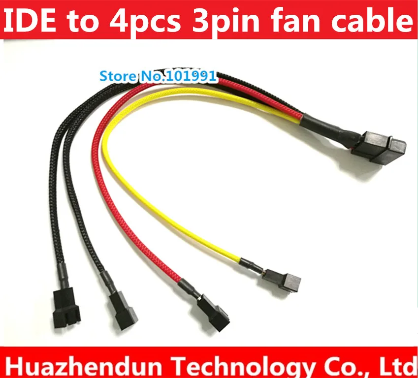 

23CM 3P to 4 Pins Male IDE PC Fan Power Cable Adapter Connector