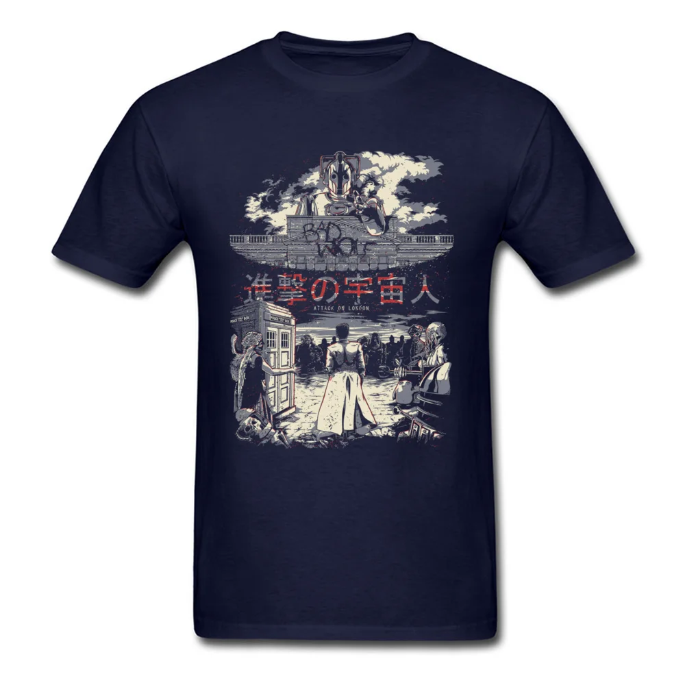 attack on london 8801 April FOOL DAY Cotton Round Collar Tops T Shirt Short Sleeve Simple Style Tee-Shirt Graphic Top T-shirts attack on london 8801 navy