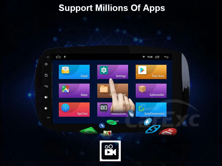 Perfect 9 Inch Android 9.0 Car Radio Stereo Systemr Navigation For Mercedes Benz smart Fortwo WIFI GPS Multimedia TPMS BT Carplay 26