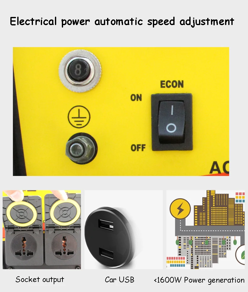 Цифровой генератор преобразования частоты 2KW 220 V бензиновый генератор тихий портативный микро генератор FDJ-2000