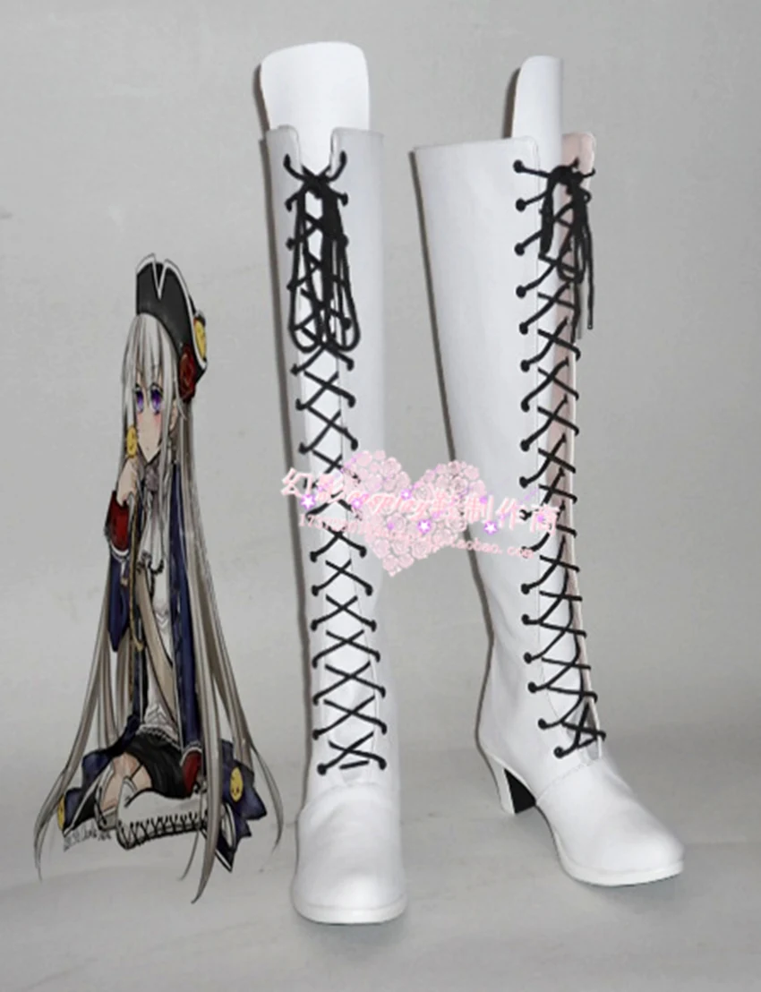 

Axis Powers Hetalia Gilbert Beillschmidt Prussia White Halloween Long Cosplay Shoes Boots H016