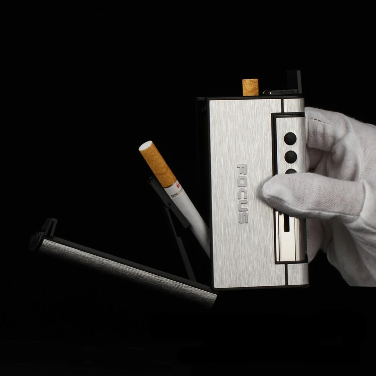 High-Grade-Wire-Drawing-Aluminium-8-pcs-Hold-Cigarette-Box-Creative-Flame-Windproof-Lighter-With-Smoke (1)