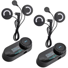FreedConn Brand,LCD Screen! With FM Radio! 2 pcs BT Interphone Bluetooth Motorcycle Helmet Headset Intercom with Soft Headphone ohanee new version bluetooth motorcycle interphone headset helmet intercom lcd screen with fm radio soft earpiece