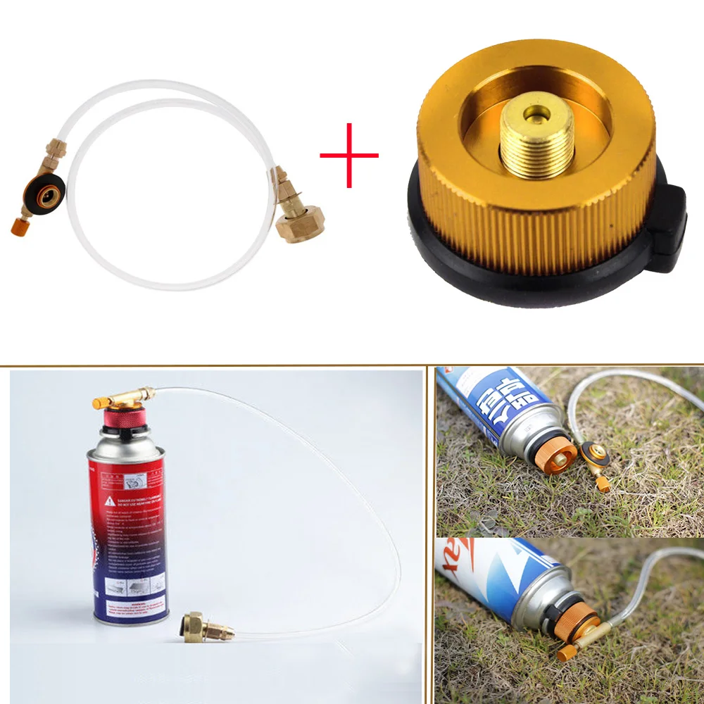 

Outdoor Camping Hiking Stove Furnace Gas Connector Tank Adapter Propane Refill Adaptor