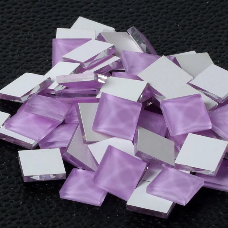 100 шт. квадрат 10*10 мм Flatback клей на Стекло Стразы желе Цвет Белый Rhinestone DIY аксессуары для обуви сумки - Цвет: Crystal Purple
