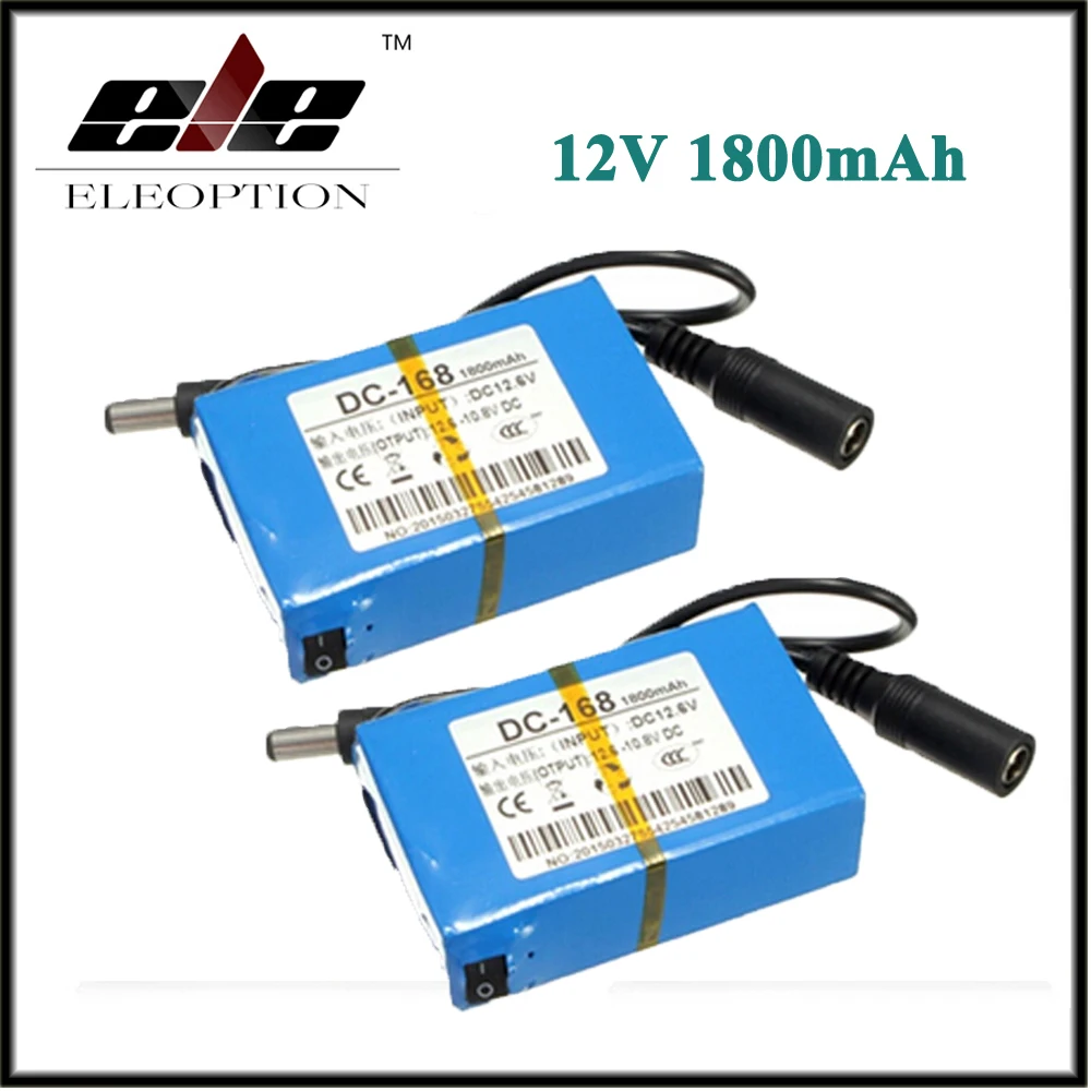 2x Eleoption портативный DC-168 DC 12V 1800mAh литий-ионный аккумулятор для камеры