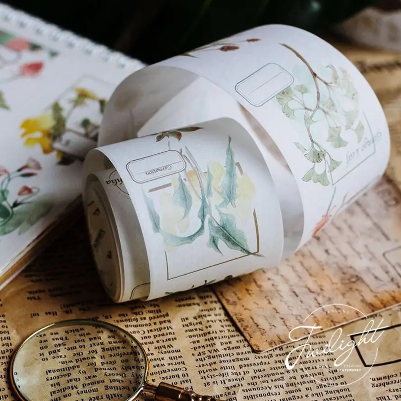 

Vintage Beautiful plant Flower Mushroom decoration washi tape DIY decoration scrapbooking planner masking tape adhesive tapeB