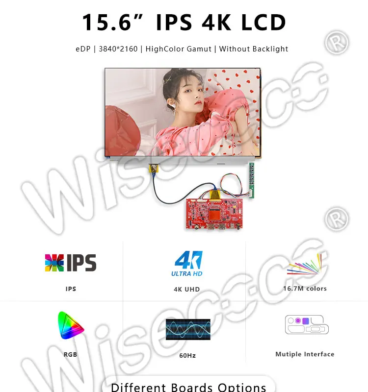 3840*2160 4K ips 15,6 дюймов ЖК-дисплей стекло без подсветки 2HDMI DP 30pin плата контроллера для 3d принтер Проектор DIY Туман