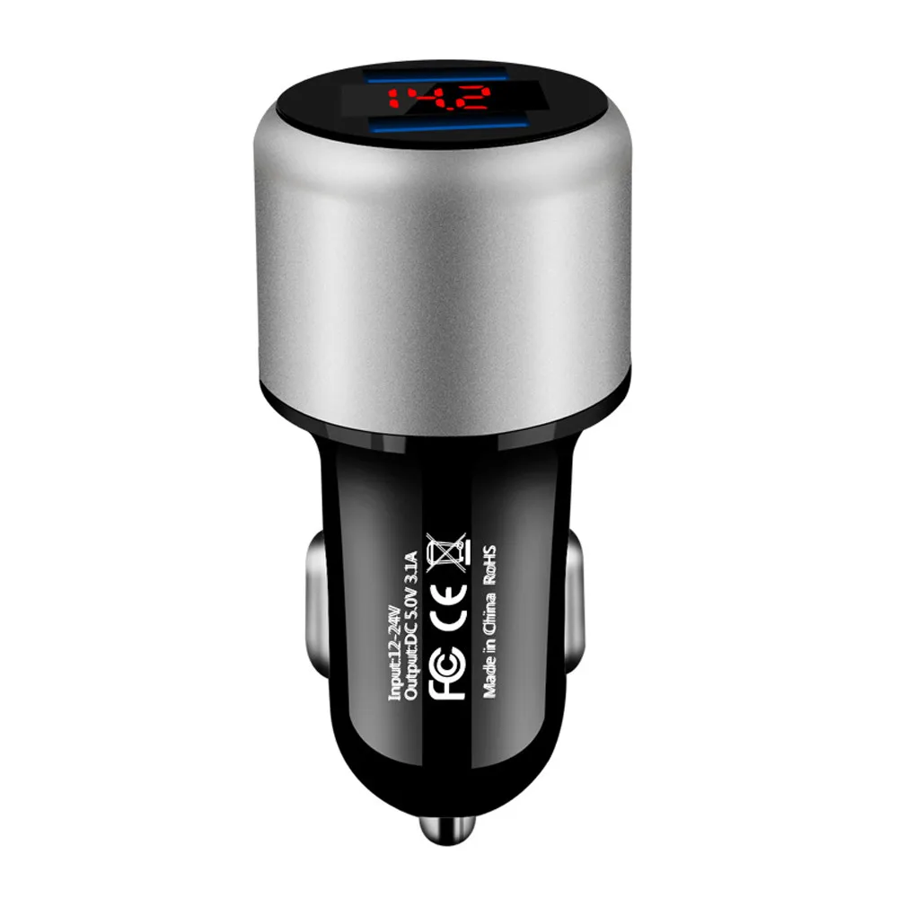 Франшиза 2019 314 а двойное автомобильное зарядное устройство USB 2 порта ЖК дисплей 12
