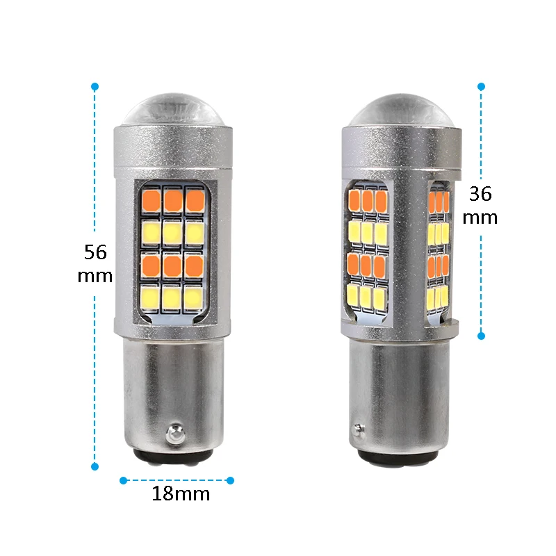 HYZHAUTO 2 шт. 1157 T20 светодиодный автомобильный светильник s P27/7 Вт P21/5 Вт W21/5 Вт двухцветные лампы белого янтаря автоматический указатель поворота светильник DRL 2835 42SMD